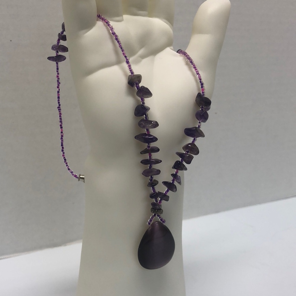 Shimmering purple beaded necklace
